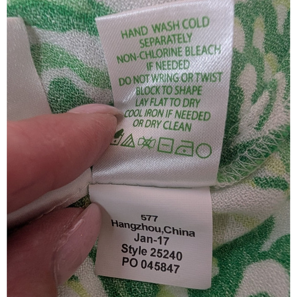 Lily Pulitzer Green Tropical Coastal Boho Leaf Print Tassel Ramona Crop Top 00 - Picture 11 of 11